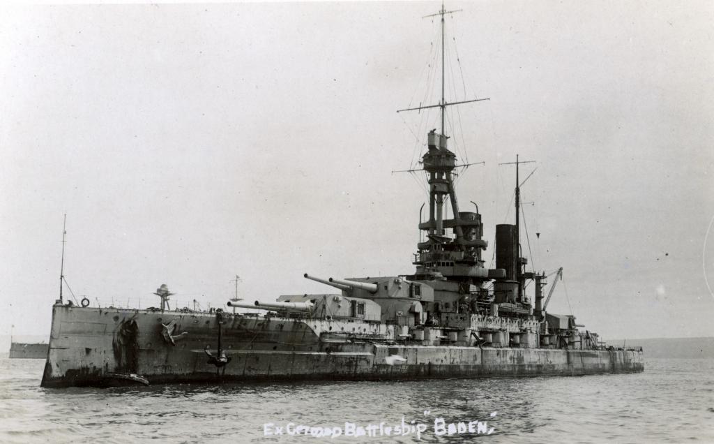 SMS Baden in 1919 after being salvaged and raised.jpg