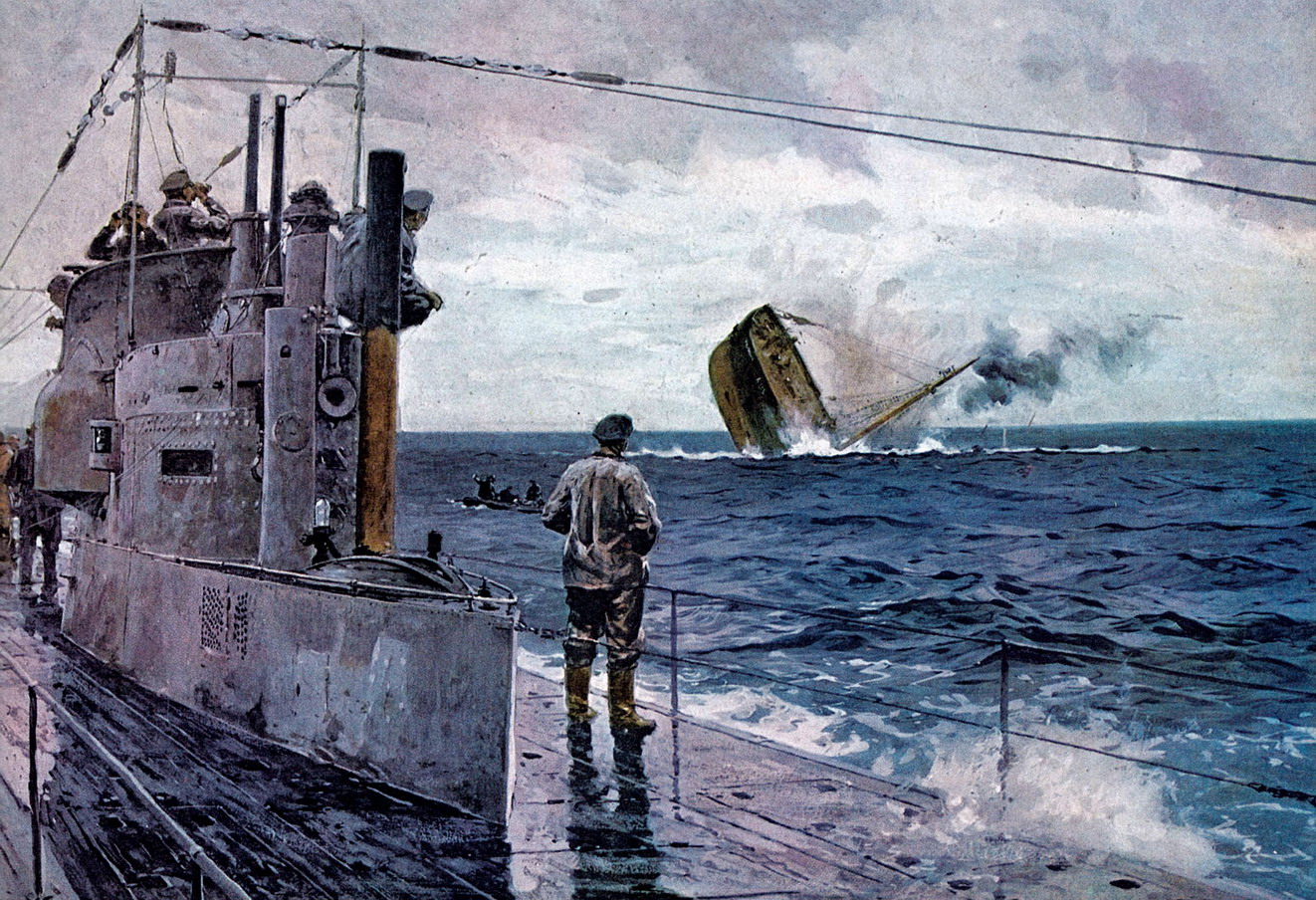 U-Boat Sinks Target. 1917..jpg