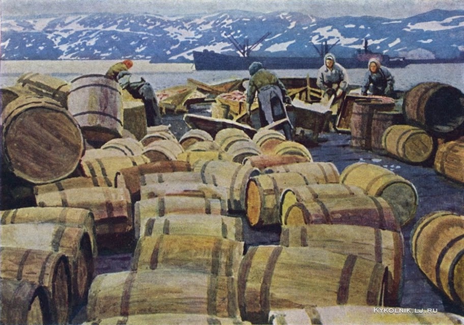 Мечев Мюд Мариевич.  «Рыбацкая гавань на острове Шалим» 1964.jpg