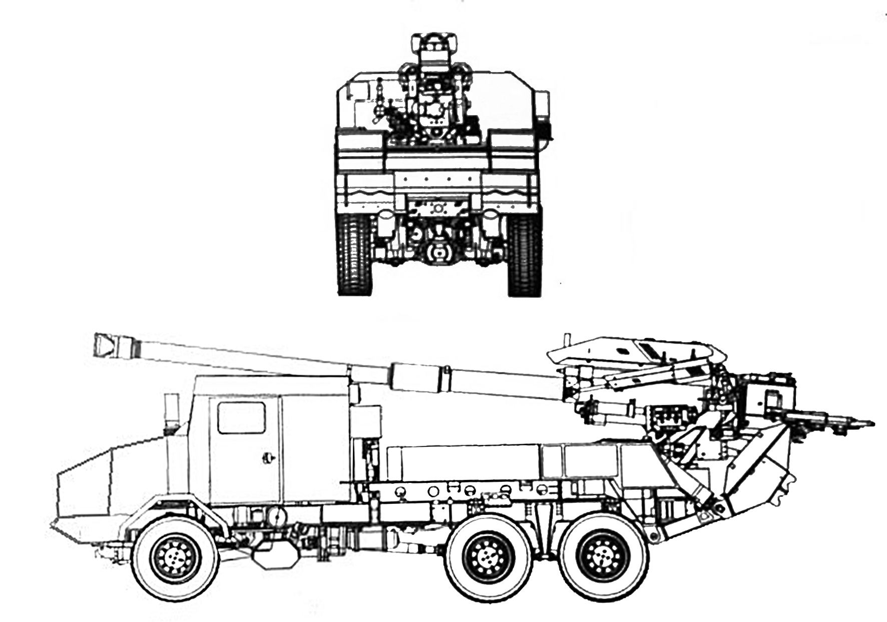 Kryl_155mm_6x6_self-propelled_howitzer_Jelcz_truck_chassis_HSW_Polaand_Polish_defense_industry_line_drawing_blueprint_001.jpg